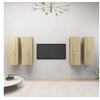 Image de Meubles TV 4 pcs Chêne sonoma 30,5x30x90 cm Bois d ingénierie
