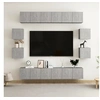 Image de Ensemble de meubles TV 10 pcs Gris béton Aggloméré