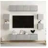 Image de Ensemble de meubles TV 8 pcs Gris béton Aggloméré
