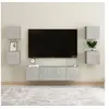Image de Ensemble de meubles TV 6 pcs Gris béton Bois d ingénierie