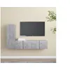 Image de Ensemble de meubles TV 3 pcs Gris béton Bois d ingénierie