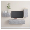 Image de Ensemble de Meubles TV 4 pcs, Ensemble d'Armoires de Télévision avec Rangement, Meubles Télé de Salon, Gris Béton Bois d'Ingénierie