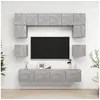 Image de Ensemble de meubles TV 8 pcs Gris béton Bois d'ingénierie3079111
