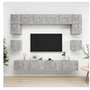 Image de Ensemble de meubles TV 8 pcs Gris béton Bois d'ingénierie3079112