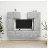 Image de Ensemble de Meuble TV 6 pcs Suspendu Mural Ensemble d'Armoires Stéréo Salle de Séjour Maison Salon Intérieur Gris Béton Aggloméré