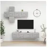 Image de Ensemble de meuble TV 7 pcs Gris béton Aggloméré