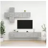Image de Ensemble de meuble TV 7 pcs Gris béton Aggloméré