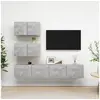 Image de Ensemble de meubles TV 4 pcs Gris béton Bois d ingénierie