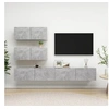Image de Ensemble de meubles TV 4 pcs Gris béton Bois d ingénierie