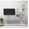 Image de Ensemble de meuble TV 6 pcs Gris béton Aggloméré