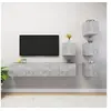 Image de Ensemble de meuble TV 6 pcs Gris béton Aggloméré