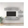 Image de Meubles TV 8 pcs Gris béton Bois d ingénierie