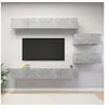 Image de Ensemble de meubles TV 6 pcs Gris béton Bois d ingénierie