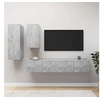 Image de Ensemble de Meubles TV 4 pcs, Ensemble d'Armoires de Télévision avec Rangement, Meubles Télé de Salon, Gris Béton Bois d'Ingénierie