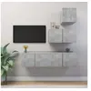 Image de Ensemble de meubles TV 4 pcs Gris béton Bois d ingénierie