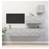 Image de Ensemble de meubles TV 4 pcs Gris béton Bois d ingénierie