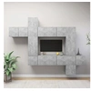 Image de Ensemble de Meubles TV 10 pcs, Ensemble d'Armoires de Télévision avec Rangement, Meubles Télé de Salon, Gris Béton Bois d'Ingénierie 3079157