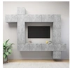 Image de Ensemble de Meuble TV 9 pcs Suspendu Mural Ensemble d'Armoires Stéréo Salon Salle de Séjour Maison Intérieur Gris Béton Aggloméré