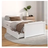 Image de Cadre de lit sans matelas blanc bois de pin massif 90x200 cm