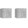 Image de Tables de chevet 2pcs Gris béton 30,5x30x30cm Bois d ingénierie