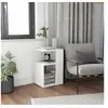 Image de Table d appoint Blanc 36x30x56 cm Bois d'ingénierie