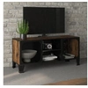 Image de Meuble TV Marron rustique 105x36x47 cm Métal et MDF