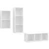 Image de Ensemble de meuble TV 3 pcs Blanc Aggloméré