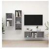 Image de Ensemble de meuble TV 3 pcs Gris béton Bois d ingénierie