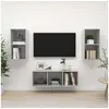 Image de Ensemble de meuble TV 3 pcs Gris béton Aggloméré