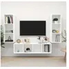 Image de Ensemble de meuble TV 3 pcs Blanc Bois d ingénierie