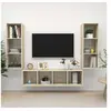 Image de Ensemble de Meubles TV 3 pcs, Ensemble d'Armoires de Télévision avec Rangement, Meubles Télé de Salon, Chêne Sonoma Bois d'Ingénierie