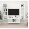 Image de Ensemble de meuble TV 3 pcs Blanc Bois d ingénierie