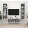 Image de Ensemble de meuble TV 3 pcs Gris béton Aggloméré