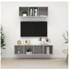 Image de Ensemble de meuble TV 2 pcs Gris béton Aggloméré