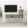 Image de Ensemble de meuble TV 2 pcs Chêne sonoma Aggloméré