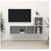 Image de Ensemble de meuble TV 2 pcs Gris béton Bois d ingénierie