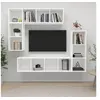 Image de Ensemble de meubles TV 4 pcs Blanc Bois d ingénierie