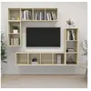 Image de Ensemble de meubles TV 4 pcs Chêne sonoma Bois d ingénierie