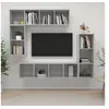 Image de Ensemble de meubles TV 4 pcs Gris béton Bois d'ingénierie