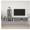 Image de Ensemble de meuble TV 3 pcs Gris béton Aggloméré