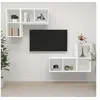 Image de Meubles TV Muraux 4 pcs, Armoires de Télévision Suspendues, Meubles Télé Flottants de Salle de Séjour Salon, Blanc Bois d'Ingénierie