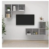 Image de Meubles TV Muraux 4 pcs, Armoires de Télévision Suspendues, Meubles Télé Flottants de Salle de Séjour Salon, Gris Béton Bois d'Ingénierie