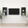 Image de Meubles TV muraux 2 pcs Gris brillant Bois d ingénierie