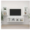 Image de Meubles TV Muraux 4 pcs, Armoires de Télévision Suspendues, Meubles Télé Flottants de Salle de Séjour Salon, Blanc Bois d'Ingénierie