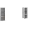 Image de Meubles TV 2 pcs Gris béton 107x35x37 cm Aggloméré