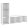 Image de Meubles TV 2 pcs Blanc 107x35x37 cm Aggloméré
