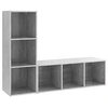 Image de Meubles TV 2 pcs Gris béton 107x35x37 cm Aggloméré