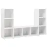 Image de Meubles TV 3 pcs Blanc 107x35x37 cm Aggloméré