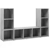 Image de Meubles TV 3 pcs Gris béton 107x35x37 cm Aggloméré