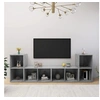 Image de Meubles TV 4 pcs, Armoires de Télévision avec Rangement, Meubles Télé de Salon Salle de Séjour, Gris Béton Bois d'Ingénierie 3079974